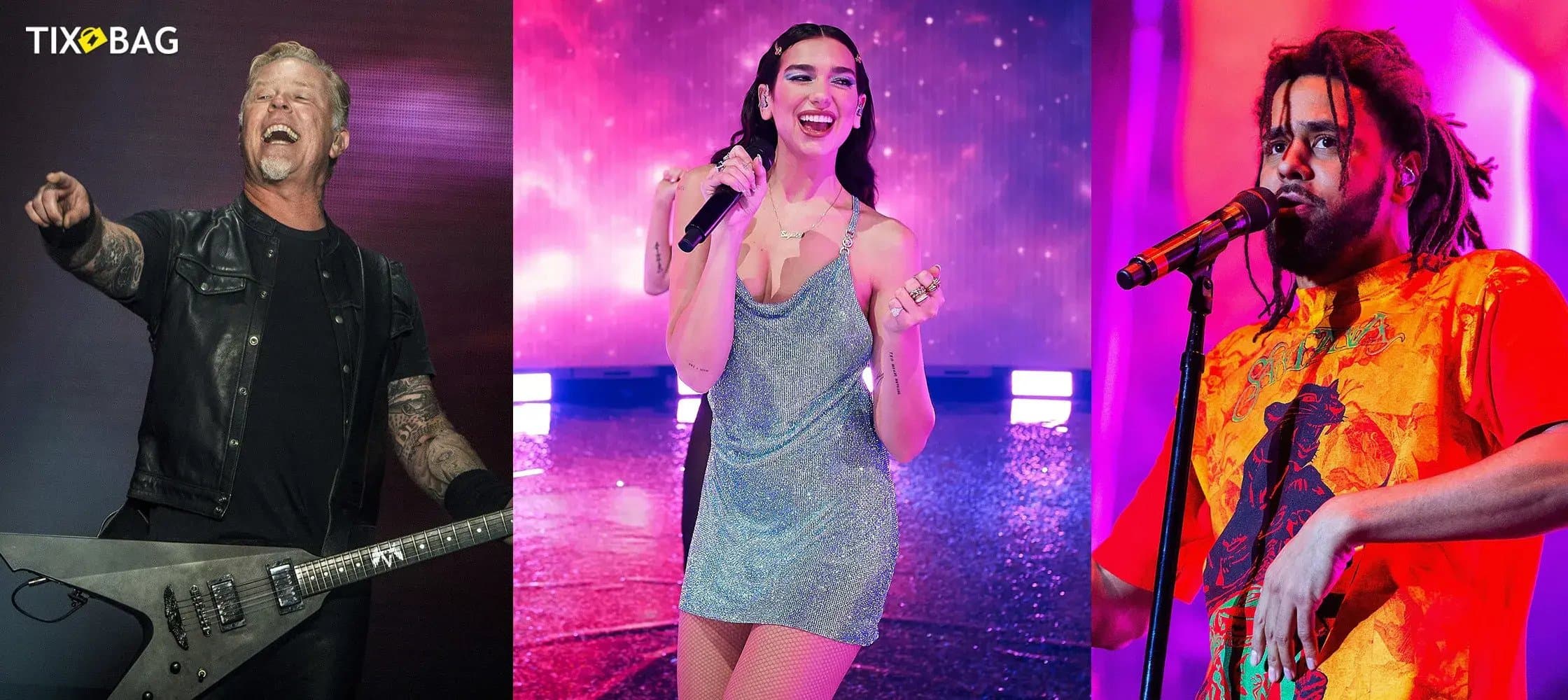 Lollapalooza 2022 lineup Metallica, Dua Lipa, J. Cole