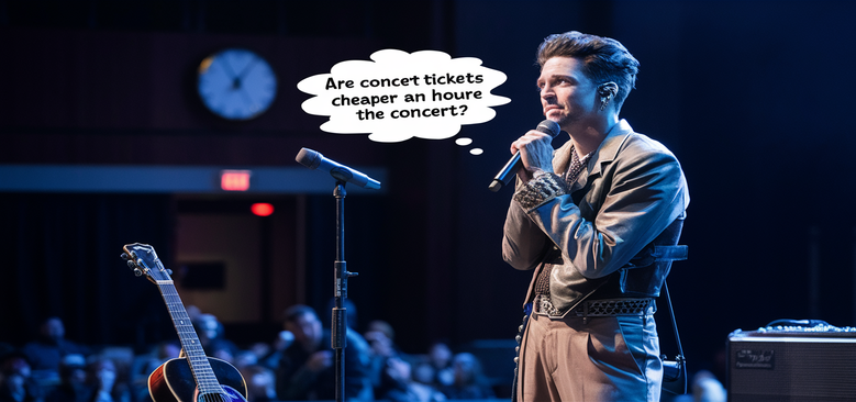 Are concert tickets cheaper an hour before concert?