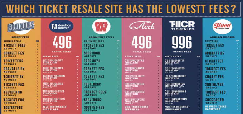 Which ticket resale site has the lowest fees?